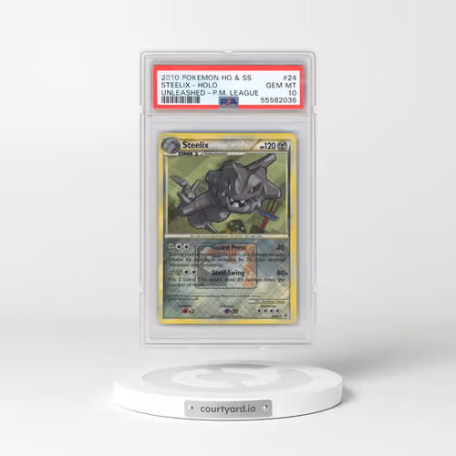 2010 Pokémon Heartgold & Soulsilver Unleashed #24 Steelix - Holo Crosshatch-2011 Pokemon League (PSA