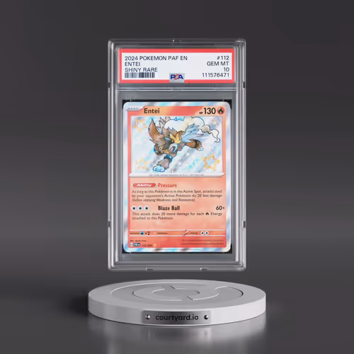 2024 Pokémon Paf EN-Paldean Fates #112 Entei - Shiny Rare (PSA 10 GEM MINT)