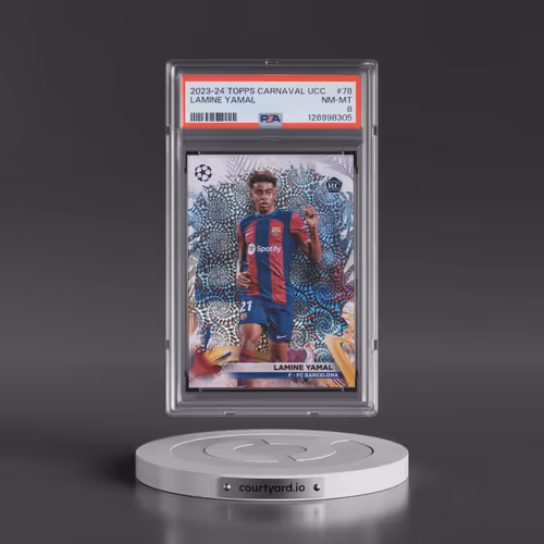 2023-24 Topps Carnaval UEFA Club Competitions #78 Lamine Yamal (PSA 8 NM-MT)