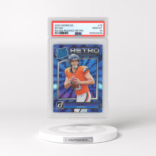 2024 Panini Donruss Rated Rookies Retro #19 Bo Nix (PSA 10 GEM MINT)