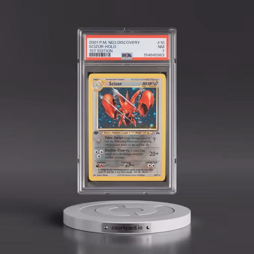 2001 Pokémon Neo Discovery #10 Scizor - 1st Edition Holo (PSA 7 NM)