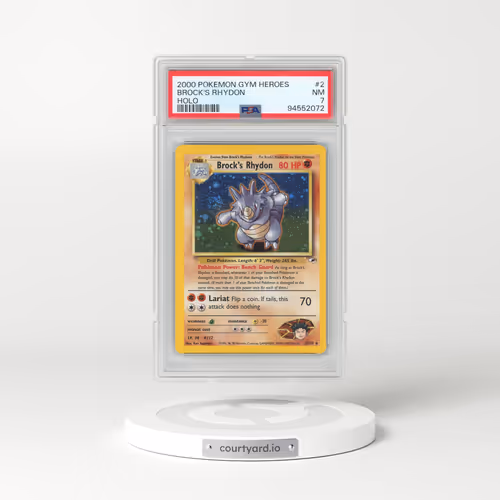 2000 Pokémon Gym Heroes #2 Brock's Rhydon - Holo (PSA 7 NM)
