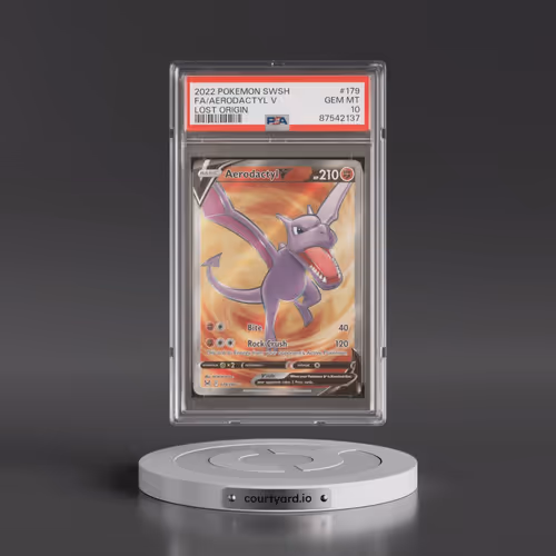 2022 Pokémon Sword & Shield Lost Origin #179 Aerodactyl V - Holo Full Art (PSA 10 GEM MINT)