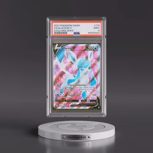 2021 Pokémon Sword & Shield Evolving Skies #174 Glaceon V - Holo Full Art (PSA 9 MINT)