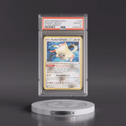 2022 Pokémon Sword & Shield Silver Tempest #120 Radiant Jirachi - Holo (PSA 10 GEM MINT)