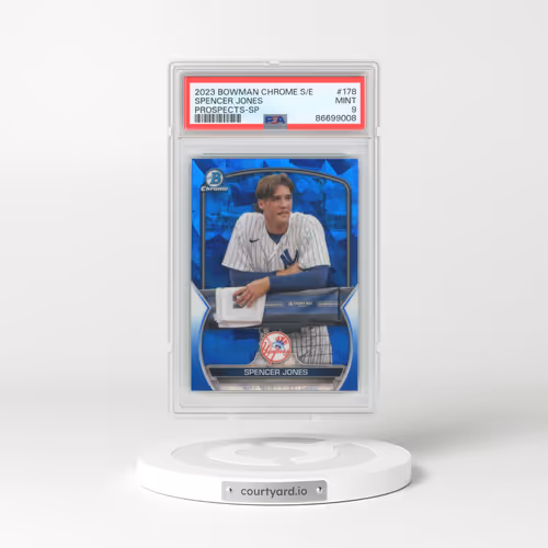 2023 Bowman Chrome Sapphire Edition Prospects #178 Spencer Jones - SP (PSA 9 MINT)