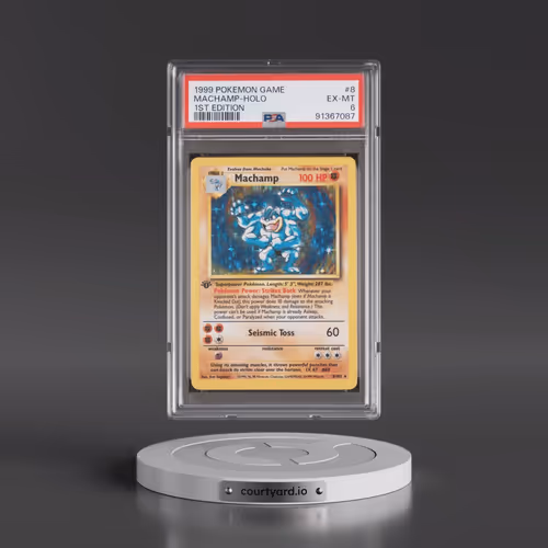 1999 Pokémon Game #8 Machamp - 1st Edition Holo (PSA 6 EX-MT)