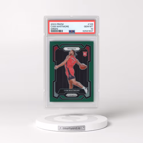 2023 Panini Prizm #129 Cam Whitmore - Green Prizm (PSA 10 GEM MINT)