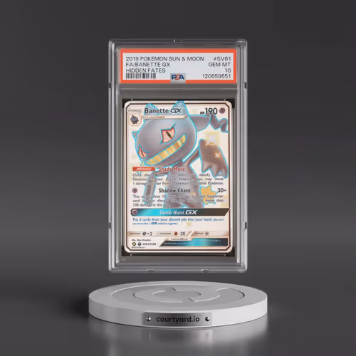 2019 Pokémon Sun & Moon Hidden Fates #SV61 Banette GX - Holo Full Art (PSA 10 GEM MINT)
