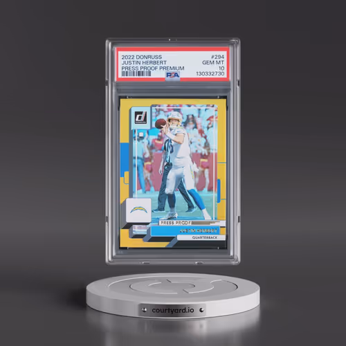 2022 Panini Donruss #294 Justin Herbert - Press Proof Premium (PSA 10 GEM MINT)