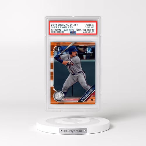 2019 Bowman Draft #BDC67 Shea Langeliers - Chrome-Batting-Orange Refractor (PSA 10 GEM MINT)