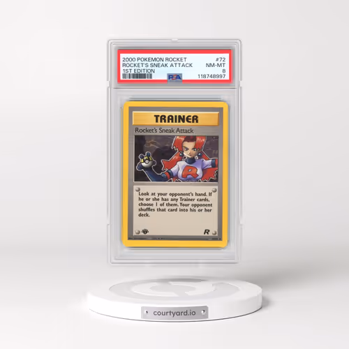 2000 Pokémon Rocket #72 Rocket's Sneak Attack - 1st Edition (PSA 8 NM-MT)