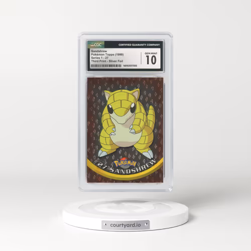 1999 Topps Series 1 #27 Sandshrew - Third Print (Black Logo) Silver Foil (Flames and Teardrops) (CGC 10 GEM MINT)