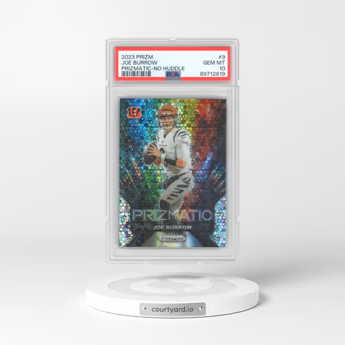 2023 Panini Prizm Prizmatic #9 Joe Burrow - No Huddle (PSA 10 GEM MINT)