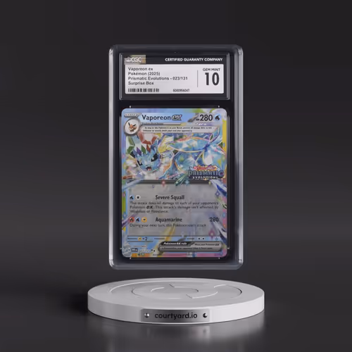 2025 Pokémon Pre EN-Prismatic Evolutions #023 Vaporeon EX - Holo Surprise Box Exclusive (CGC 10 GEM