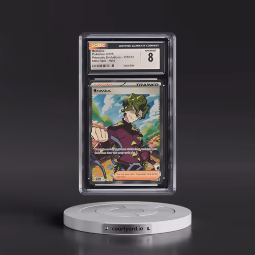 2025 Prismatic Evolutions - PRE EN #135/131 Brassius - Ultra Rare Holo (CGC 8 NM-MT)