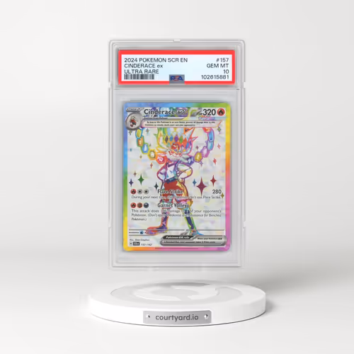 2024 Pokémon Scr EN-Stellar Crown #157 Cinderace EX - Holo Ultra Rare (PSA 10 GEM MINT)