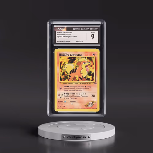 2000 Gym Challenge #62/132 Blaine's Growlithe (HP60) (CGC 9 MINT)