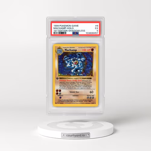 1999 Pokémon Game #8 Machamp - 1st Edition Holo Shadowless (PSA 5 EX)