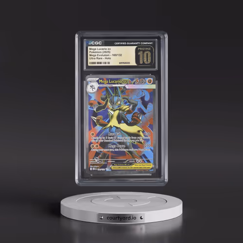 2025 Pokémon Meg EN-Mega Evolution #160 Mega Lucario EX - Holo Ultra Rare (CGC 10 PRISTINE)