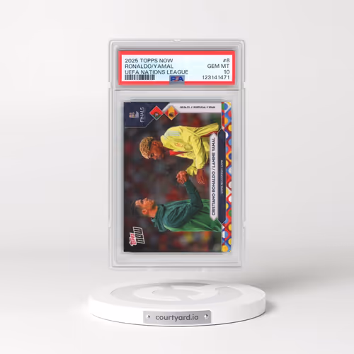 2025 Topps Now UEFA Nations League #8 Cristiano Ronaldo/Lamine Yamal (PSA 10 GEM MINT)