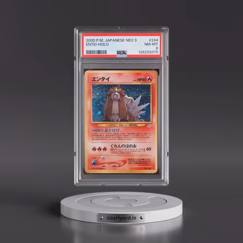 2000 Pokémon Neo 3 #244 Entei - Holo (PSA 8 NM-MT)