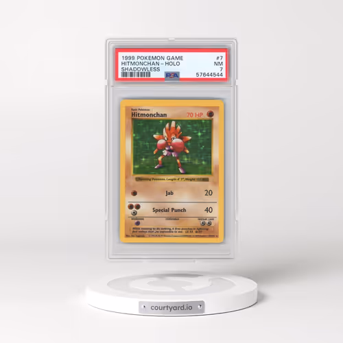 1999 Pokémon Game #7 Hitmonchan - Holo Shadowless (PSA 7 NM)
