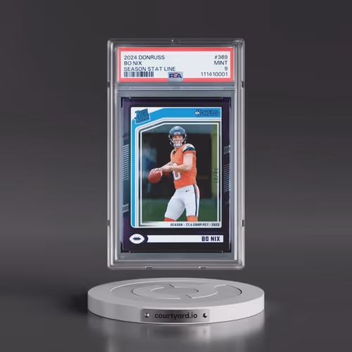2024 Panini Donruss #369 Bo Nix - Season Stat Line (PSA 9 MINT)