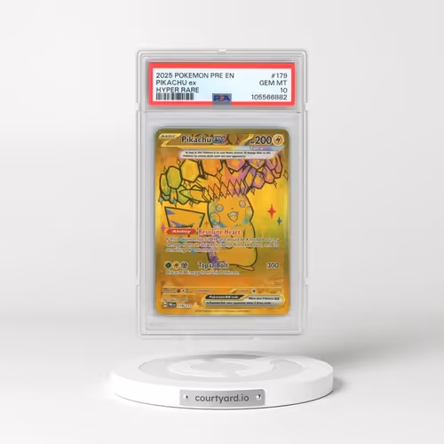 2025 Pokémon Pre EN-Prismatic Evolutions #179 Pikachu EX - Holo Hyper Rare (PSA 10 GEM MINT)