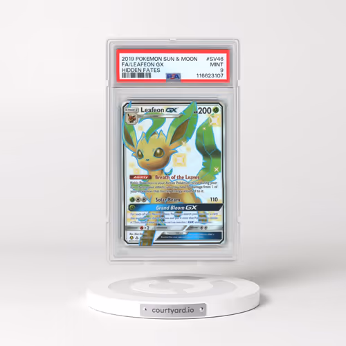 2019 Pokémon Sun & Moon Hidden Fates #SV46 Leafeon GX - Holo Full Art (PSA 9 MINT)