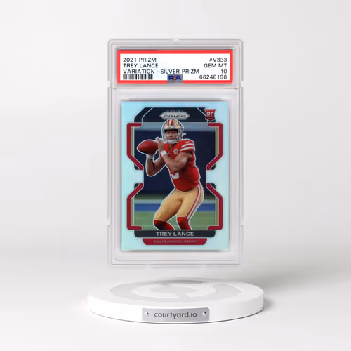 2021 Panini Prizm #V333 Trey Lance - Variation-Silver Prizm (PSA 10 GEM MINT)
