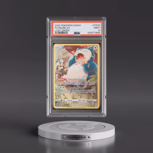 2022 Pokémon Sword & Shield Lost Origin #TG10 Snorlax - Full Art (PSA 9 MINT)