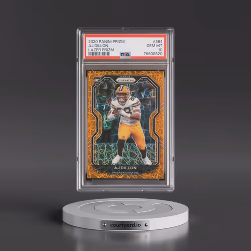 2020 Panini Prizm #364 AJ Dillon - Lazer Prizm (PSA 10 GEM MINT)