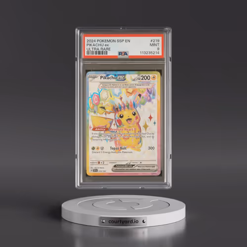 2024 Pokémon Ssp EN-Surging Sparks #219 Pikachu EX - Holo Ultra Rare (PSA 9 MINT)