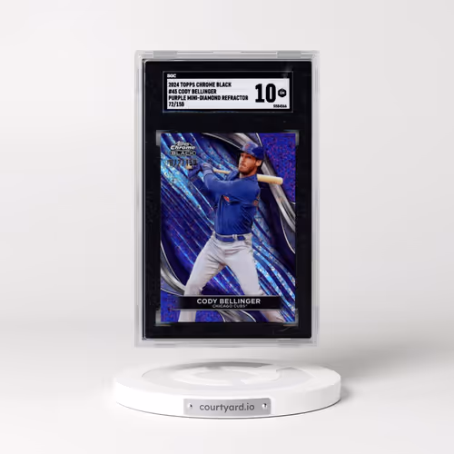 2024 Topps Chrome Black #45 Cody Bellinger - Purple Mini-Dmnd. Ref. (SGC 10 GEM MINT)