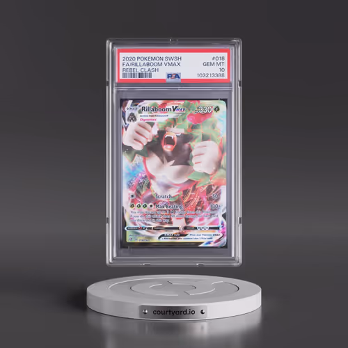 2020 Pokémon Sword & Shield Rebel Clash #018 Rillaboom Vmax - Full Art (PSA 10 GEM MINT)