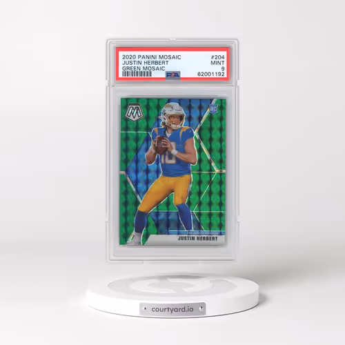 2020 Panini Mosaic #204 Justin Herbert - Green Mosaic (PSA 9 MINT)