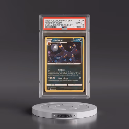 2021 Pokémon Swsh Black Star Promo #129 Umbreon - Holo Evolving Skies Three Pack Blisters (PSA 10 GE