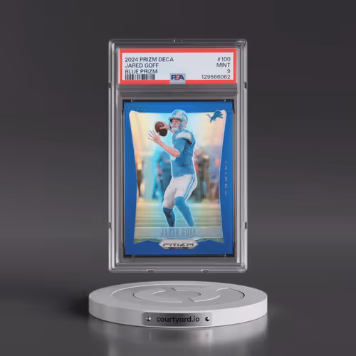 2024 Panini Prizm Deca #100 Jared Goff - Blue Prizm (PSA 9 MINT)