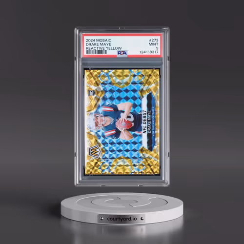 2024 Panini Mosaic #273 Drake Maye - Reactive Yellow (PSA 9 MINT)