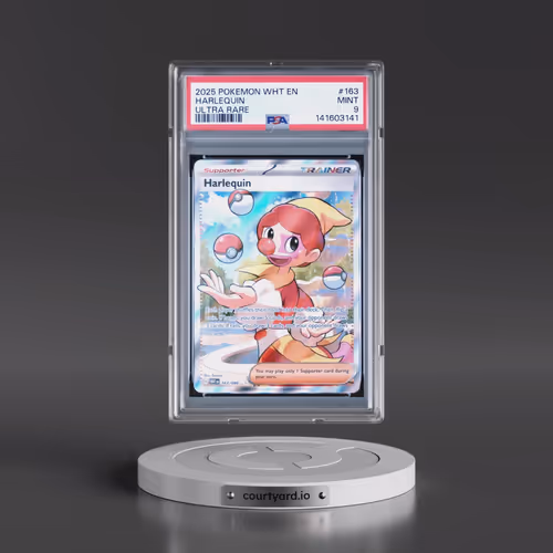 2025 Pokémon Wht EN-White Flare #163 Harlequin - Ultra Rare (PSA 9 MINT)