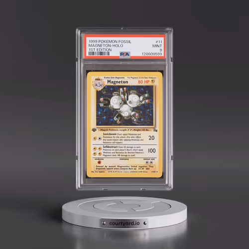 1999 Pokémon Fossil #11 Magneton - 1st Edition Holo (PSA 9 MINT)