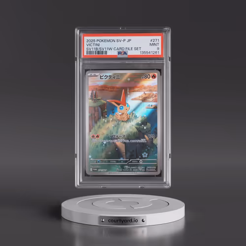 2025 Pokémon SV-P Promo #271 Victini - Black Bolt/White Flare Card File Set (PSA 9 MINT)