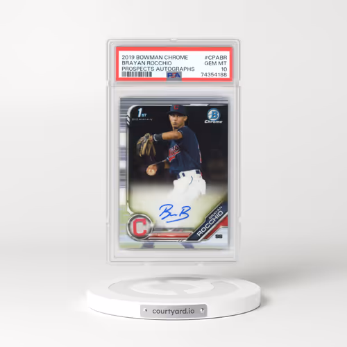 2019 Bowman Chrome Prospects Autographs #CPABR Brayan Rocchio (PSA 10 GEM MINT)