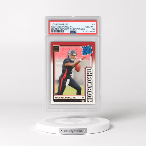 2024 Panini Donruss Rated Rookies Throwback #3 Michael Penix Jr. (PSA 10 GEM MINT)