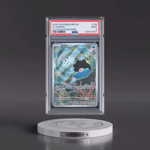 2025 Pokémon Dri EN-Destined Rivals #195 Clamperl - Illustration Rare (PSA 9 MINT)