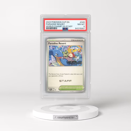 2023 Pokémon Svp EN-SV Black Star Promo #045 Paradise Resort - World Championships 2023-Staff (PSA 8