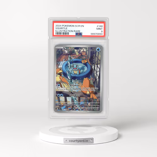2024 Pokémon Scr EN-Stellar Crown #148 Squirtle - Illustration Rare (PSA 9 MINT)