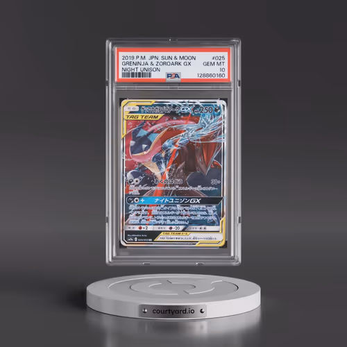 2019 Pokémon Sun & Moon Strength Expansion Pack Night Unison #025 Greninja & Zoroark GX - Holo (PSA