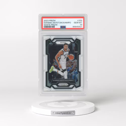 2023 Panini Prizm #103 Giannis Antetokounmpo - White Prizm (PSA 10 GEM MINT)